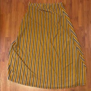 Striped Mustard Maxi Skirt